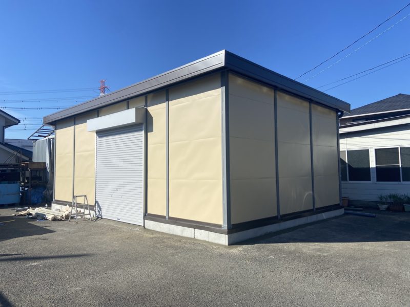 神奈川県：プレハブ倉庫　３間x５間　H＝3115
