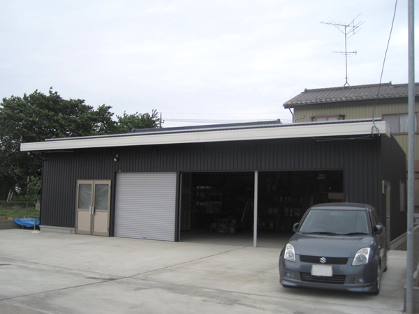 自動車車庫新築工事（）の施工事例