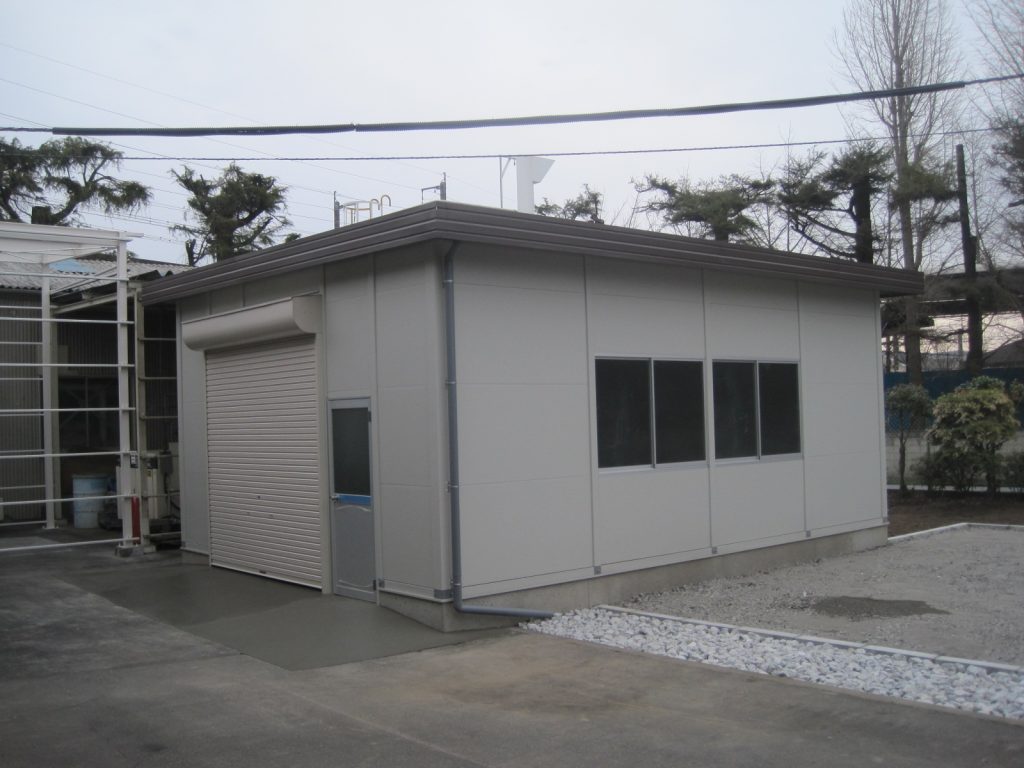 倉庫増築工事　軽量鉄骨造（）の施工事例