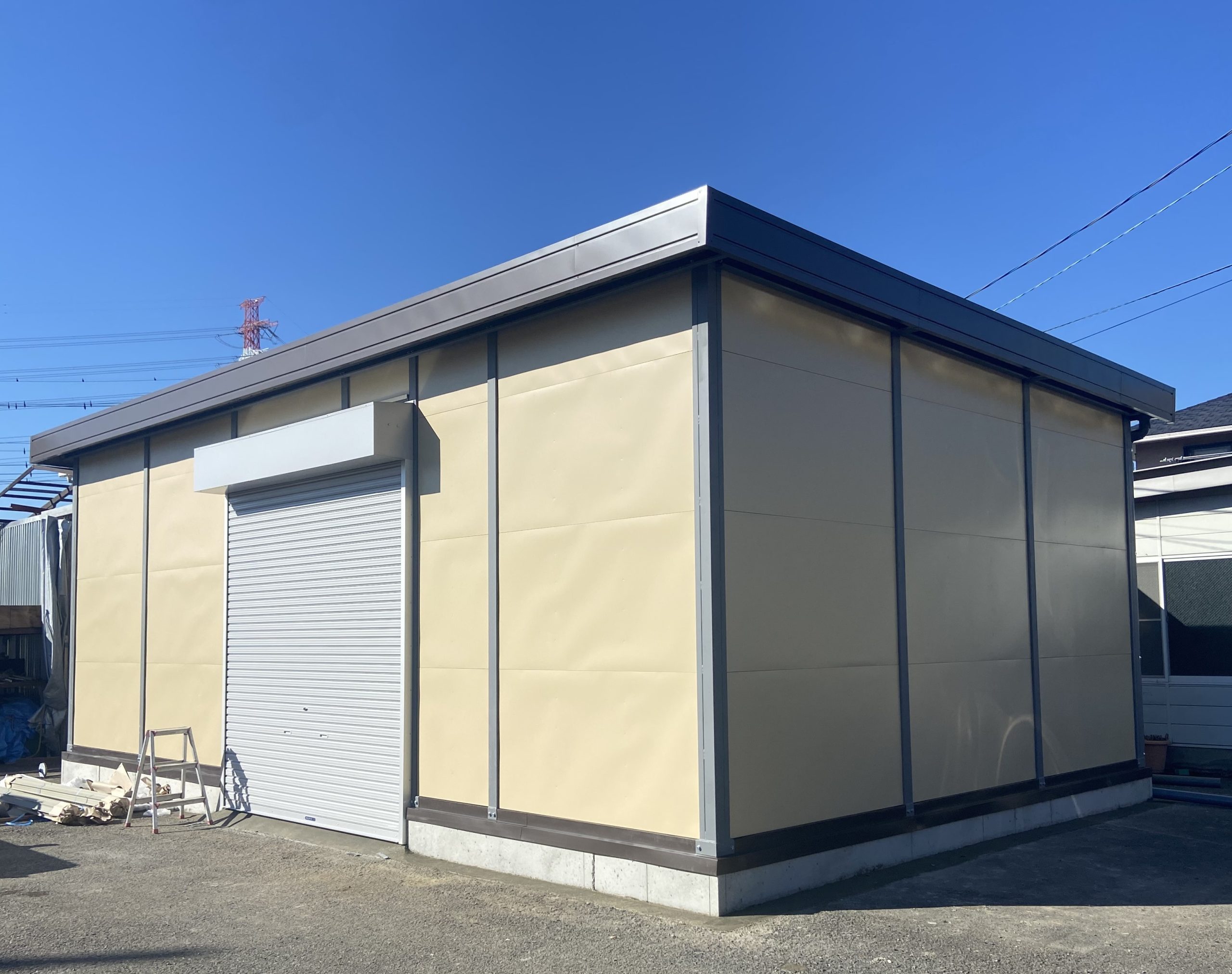 プレハブ倉庫の施工写真