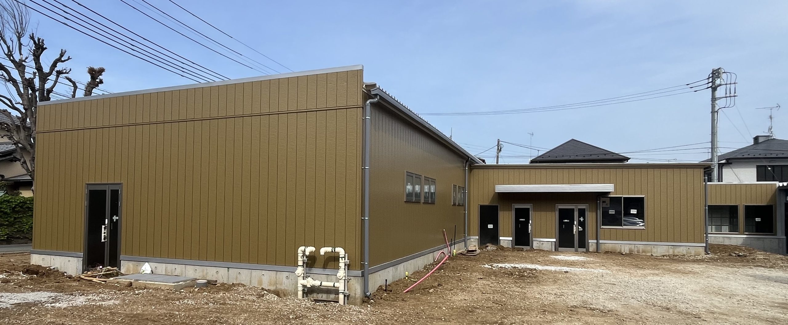 プレハブ作業場新築工事の施工写真